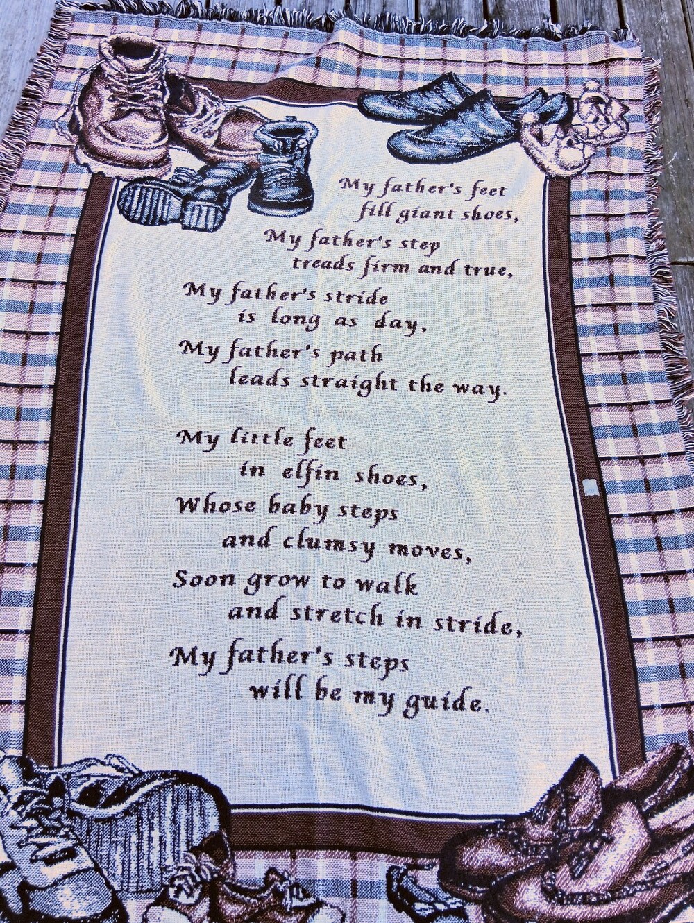 70" X 60" PureCountry Weavers Woven Jacguard Sentimental Throw/Blanket